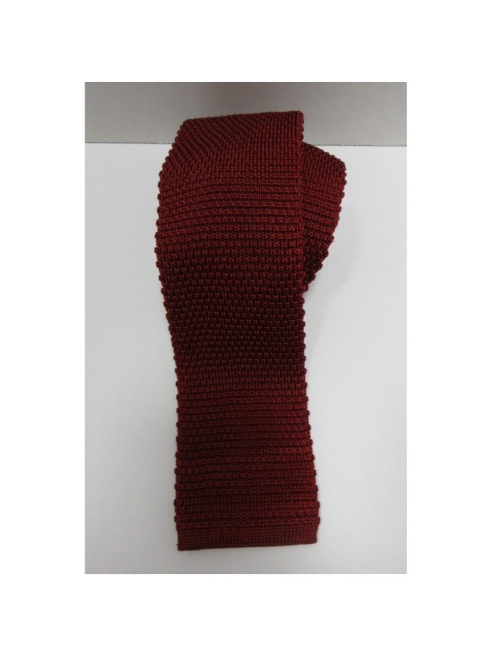 Brooks Brothers Neck Tie Red Silk Square Knit Made In Italy NEW